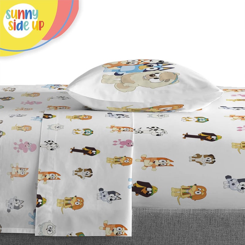 Sunny Side Up مجموعة لحاف بلوى وأصدقائه للأطفال - 4 قطع من أغطية السرير لرياض الأطفال تشمل لحاف، شراشف وغطاء وسادة - مجموعة سرير من الألياف الدقيقة فائقة النعومة - Image 5